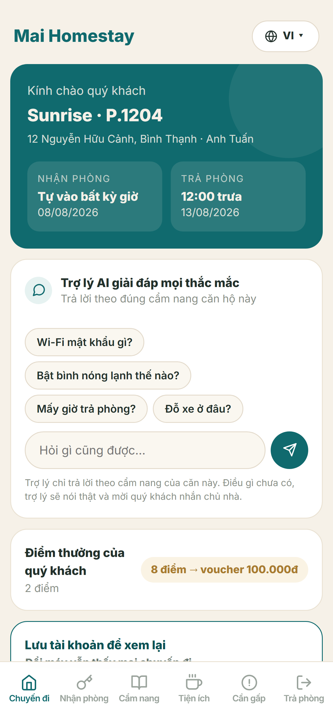 Màn khách của Karik Stay trên điện thoại
